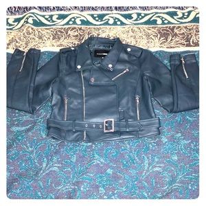 Faux Leather Jacket - Teal NWT
